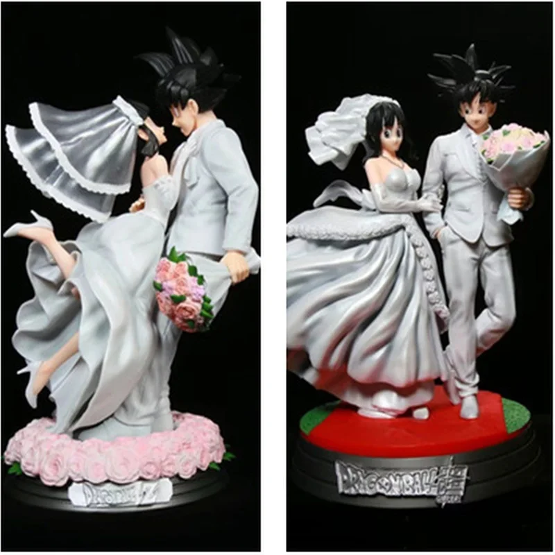 

31cm Dragon Ball Gk Wukong Qiqi Wedding Characters Hand-Made Model Animation The Most Beautiful Wedding Ornaments Toy Gift