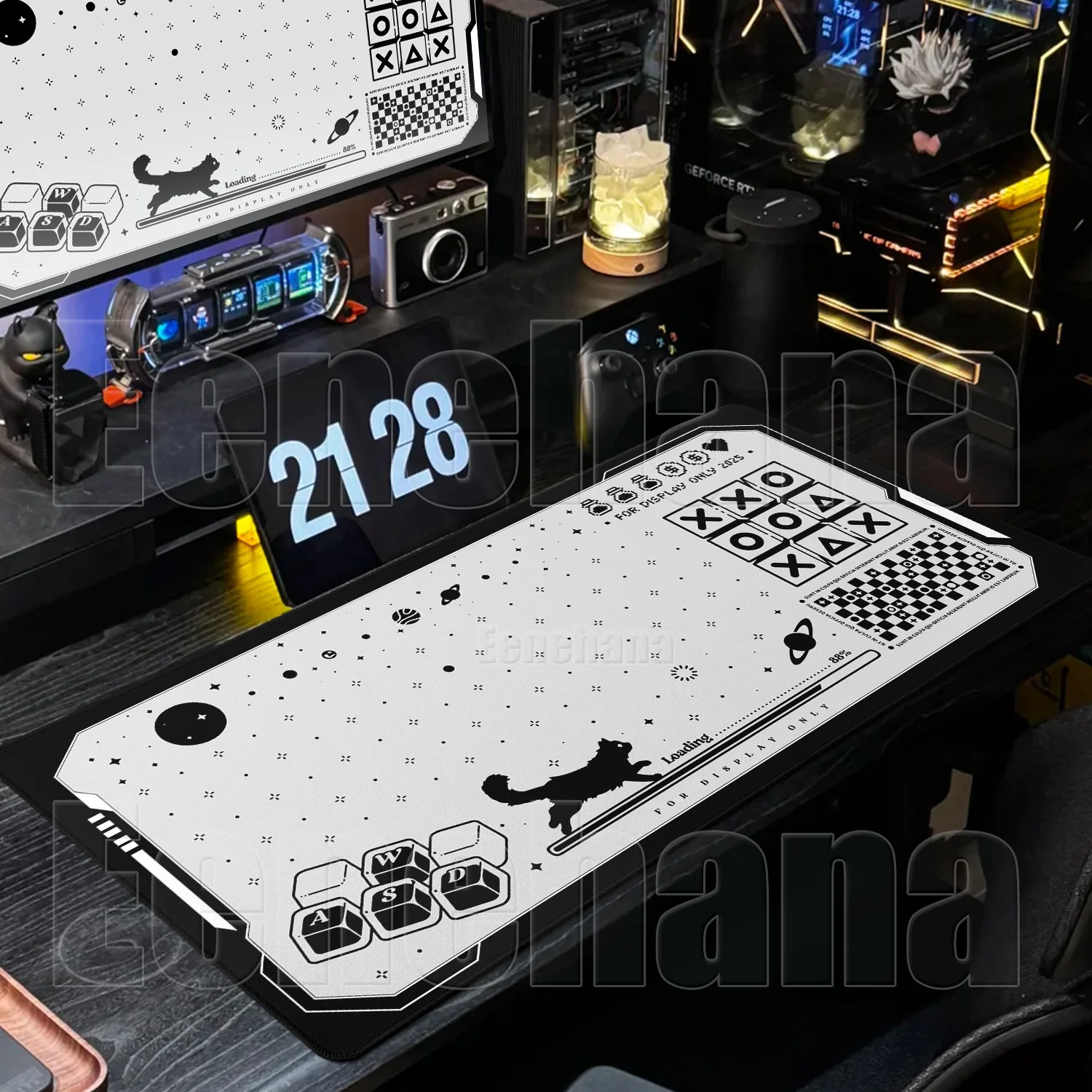 

New Kawaii Game Cat Mouse Pad Xxl Anti-slip Planet Black & White Keyboard Expansion Pad Large PC Gaming Office Gamer Accessories