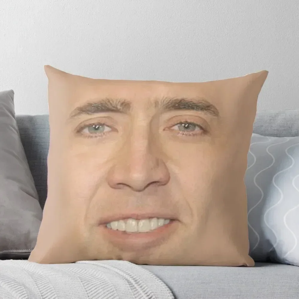 

Nicholas Cage Face Pattern Throw Pillow Cushion Cover Set Pillows Aesthetic pillow