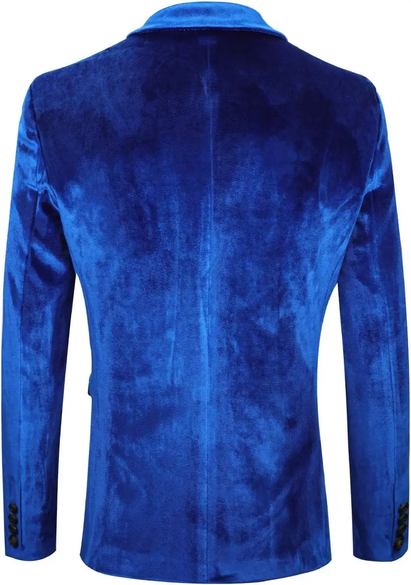 Ween Charm Velvet For Men Slim Fit One Button Sport Coat Tuxedo For Prom Wedding Party Dinner