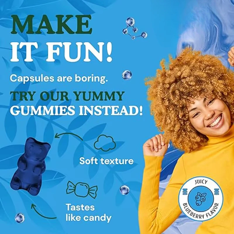 Hyaluronic acid gummies contain vitamin C, which moisturizes the skin and provides natural radiance, wrinkles, and pigmentation