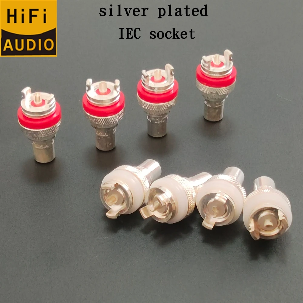 Hifi Audio 4/8 Stück Einbau-RCA-Buchse Silberbeschichtet Audio-Verstärker Lautsprecher Audio-Chassis Phono-Anschluss – Detail 1