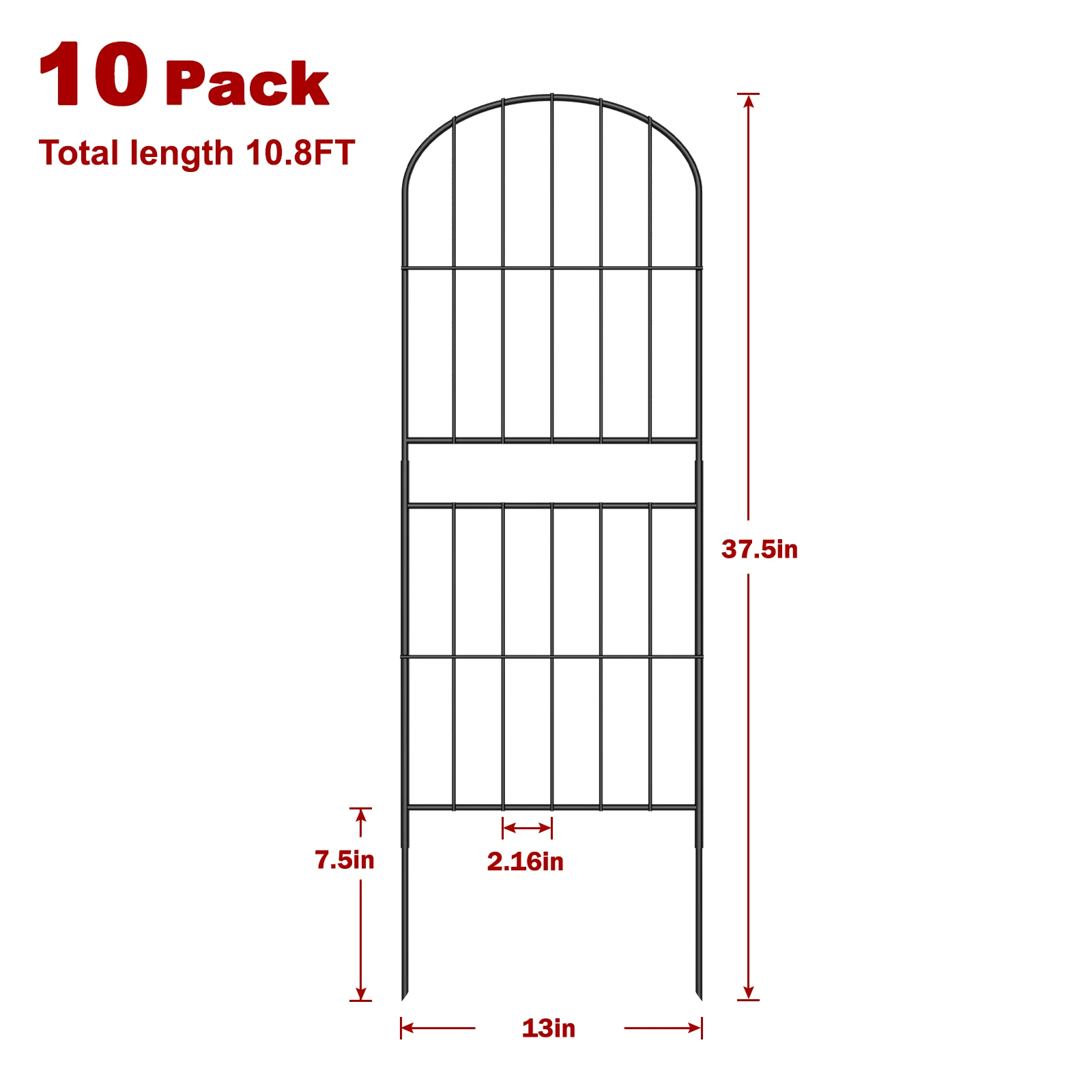 

[USA Stock] 10Pack Garden Fence 37in (H) x 10ft(L) Rustproof Metal Wire Panel Animal Barrier