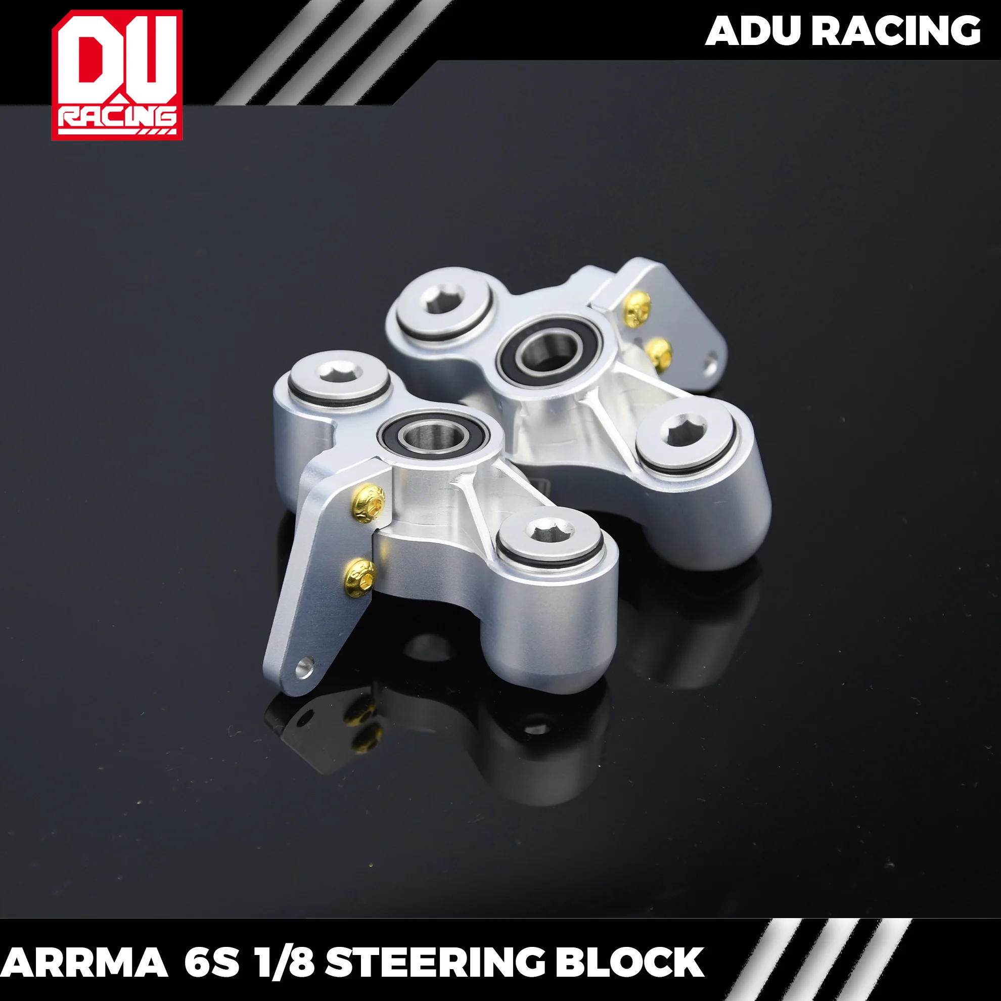 ADU Racing พวงมาลัยบล็อกด้านหน้า CNC 7075 T6 อลูมิเนียมสําหรับ ARRMA 6S TYPHON MOJAVE FIRETEAM TALION LIMITLESS F1 INFRACTION FELONY