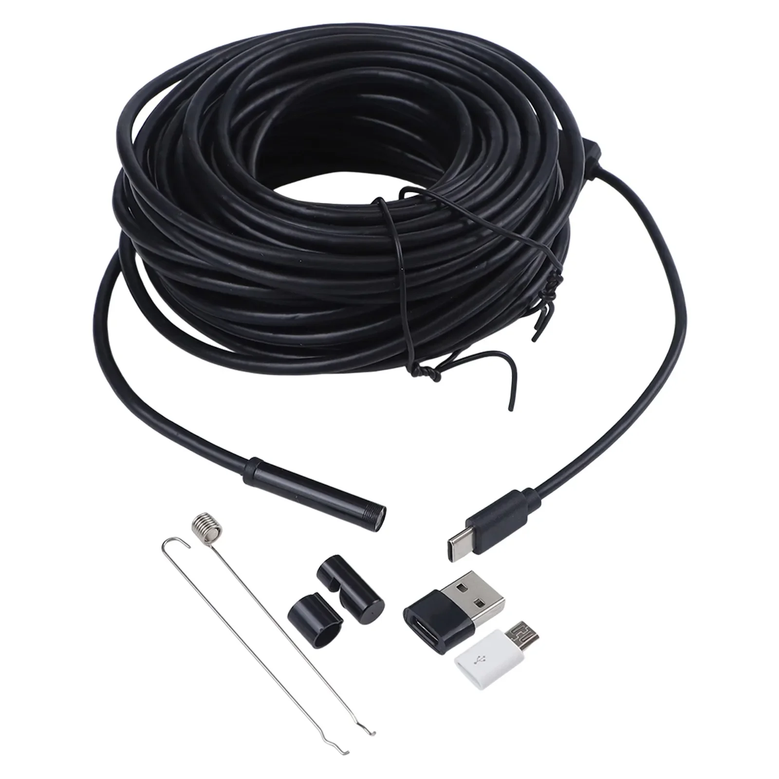 15m 7mm USB Industrial Borescope Camera 6LED IP66 Waterproof Pipe Sewer Drain Inspection Tool For For Android Phone