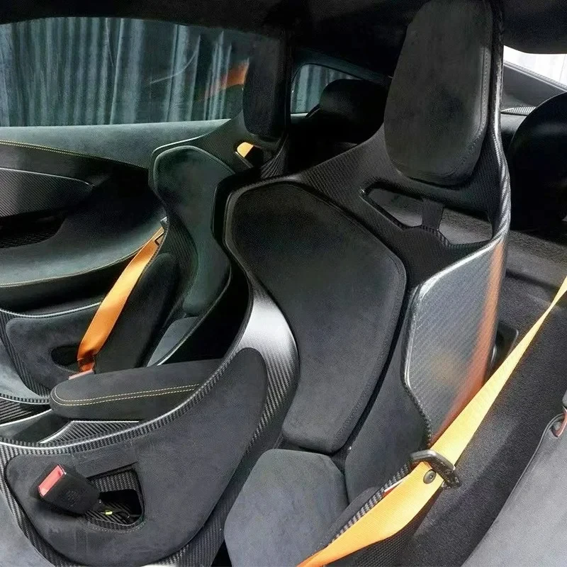 Premium FOR McLaren 570S 650S 720S P1 Universal Sports Car Micro Velvet Carbon Fiber Racing Seat