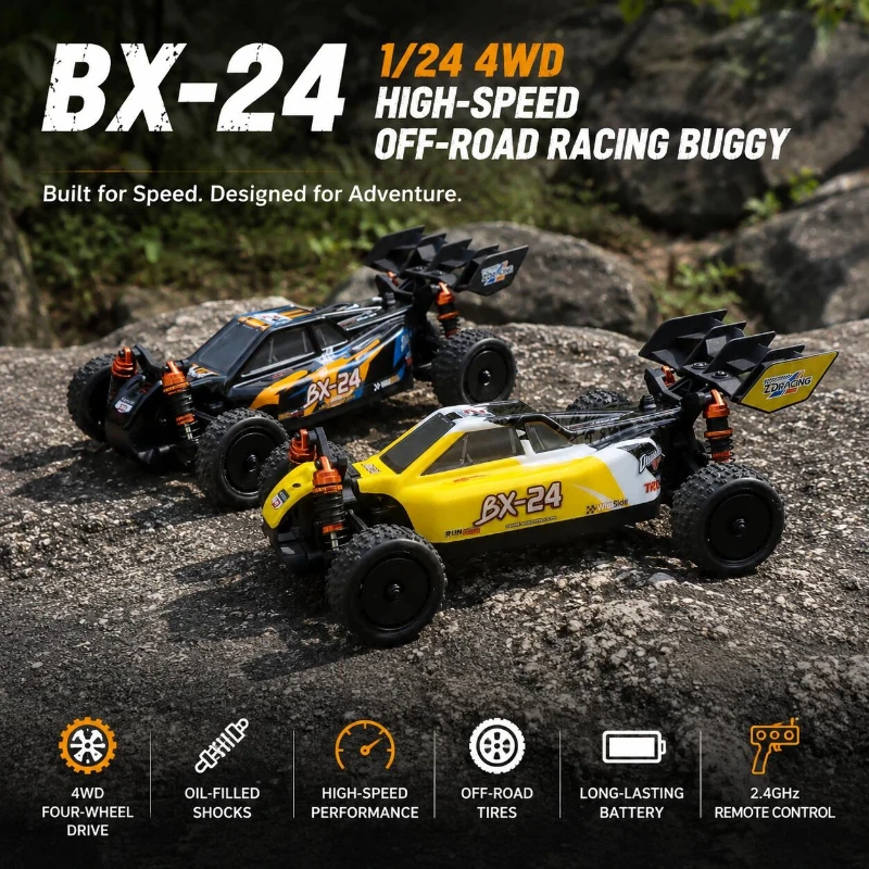 ZD Racing BX-24 Mini RC Buggy 4x4 1/24 Competition Grade Off Road Racing Car Aluminum Alloy Frame Jump Drift Climbing RTR Model