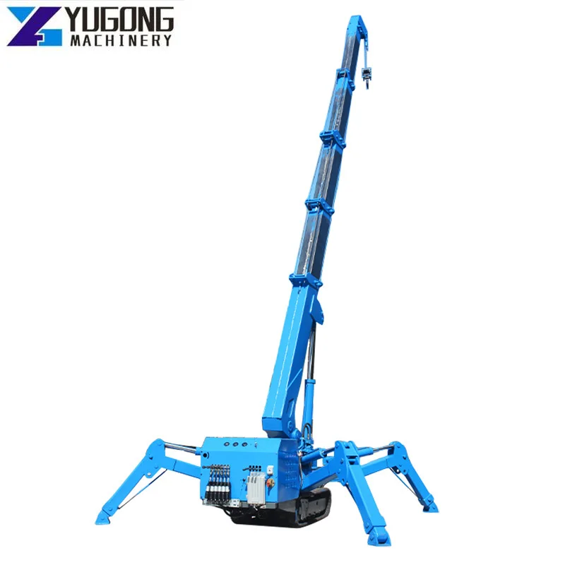 YG Caterpillar 3 Tons Portable Spider Crane Outrigger New Mini Man Lift Telescopic Crawler Spider Crane Machine Price for Sale