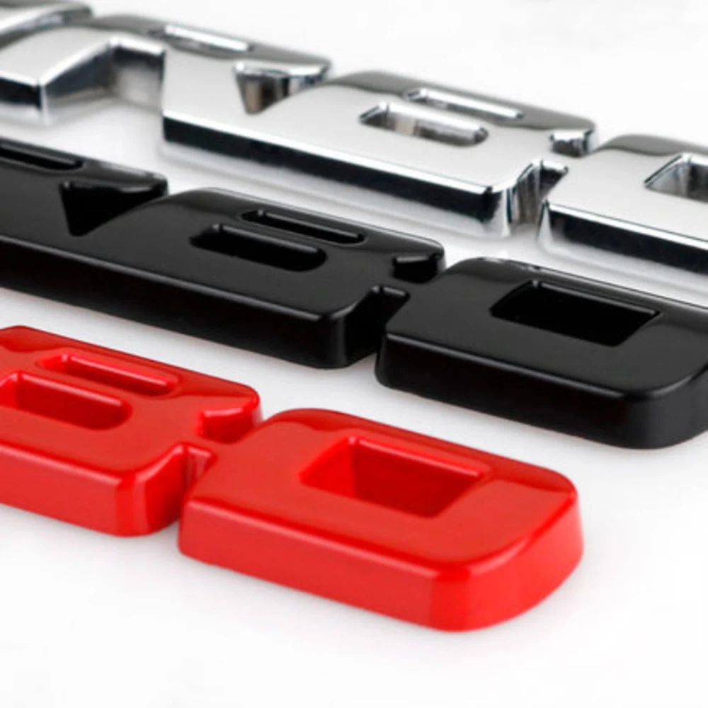 9.7*1.1 سم تصفيف السيارة سيارة توربو دفعة تحميل تعزيز ثلاثية الأبعاد معدن الكروم سبائك الزنك ثلاثية الأبعاد شعار شارة ملصق مائي اكسسوارات السيارات