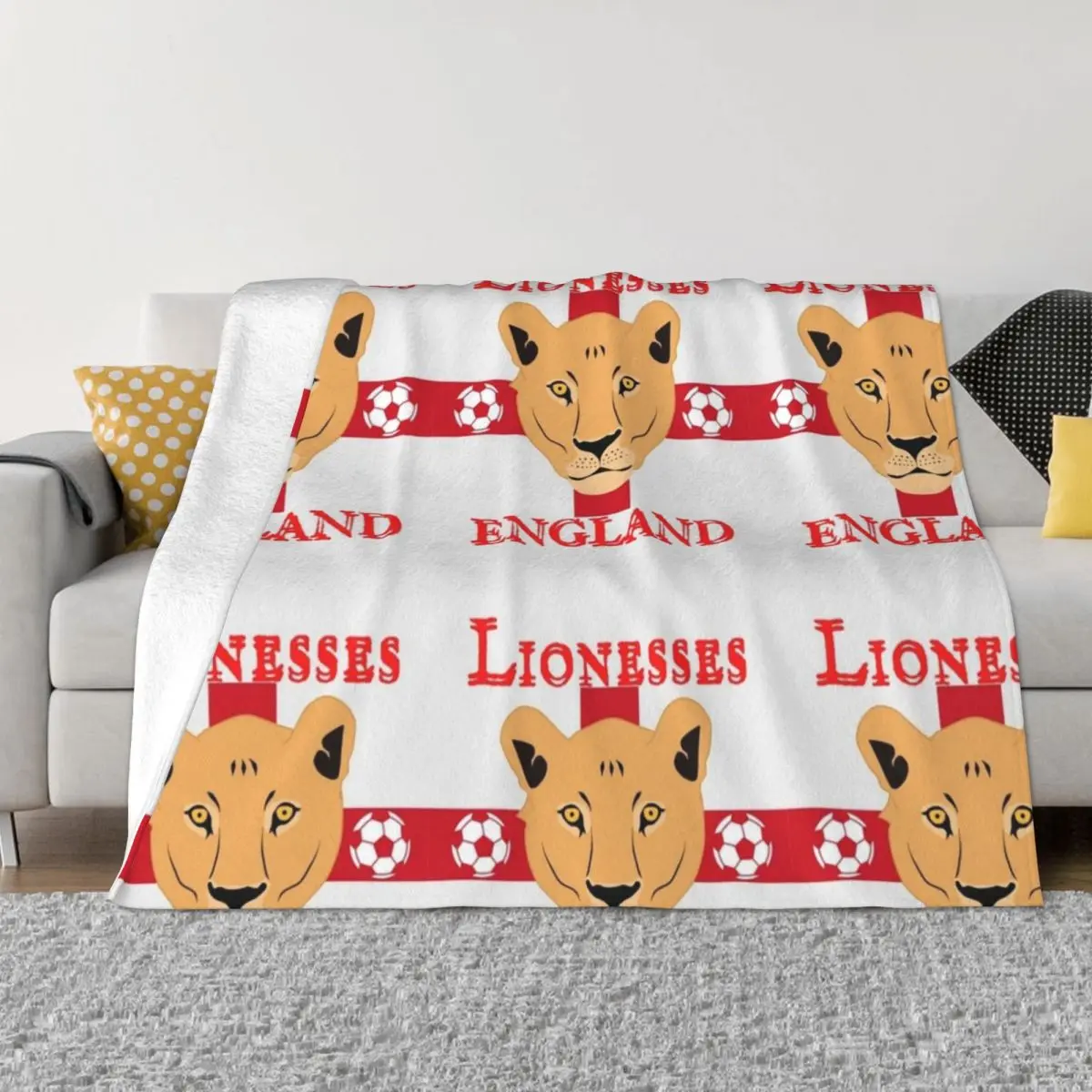 

England Lionesses Women's Football Throw Blanket Luxury Designer Blanket Fluffy Shaggy Blanket