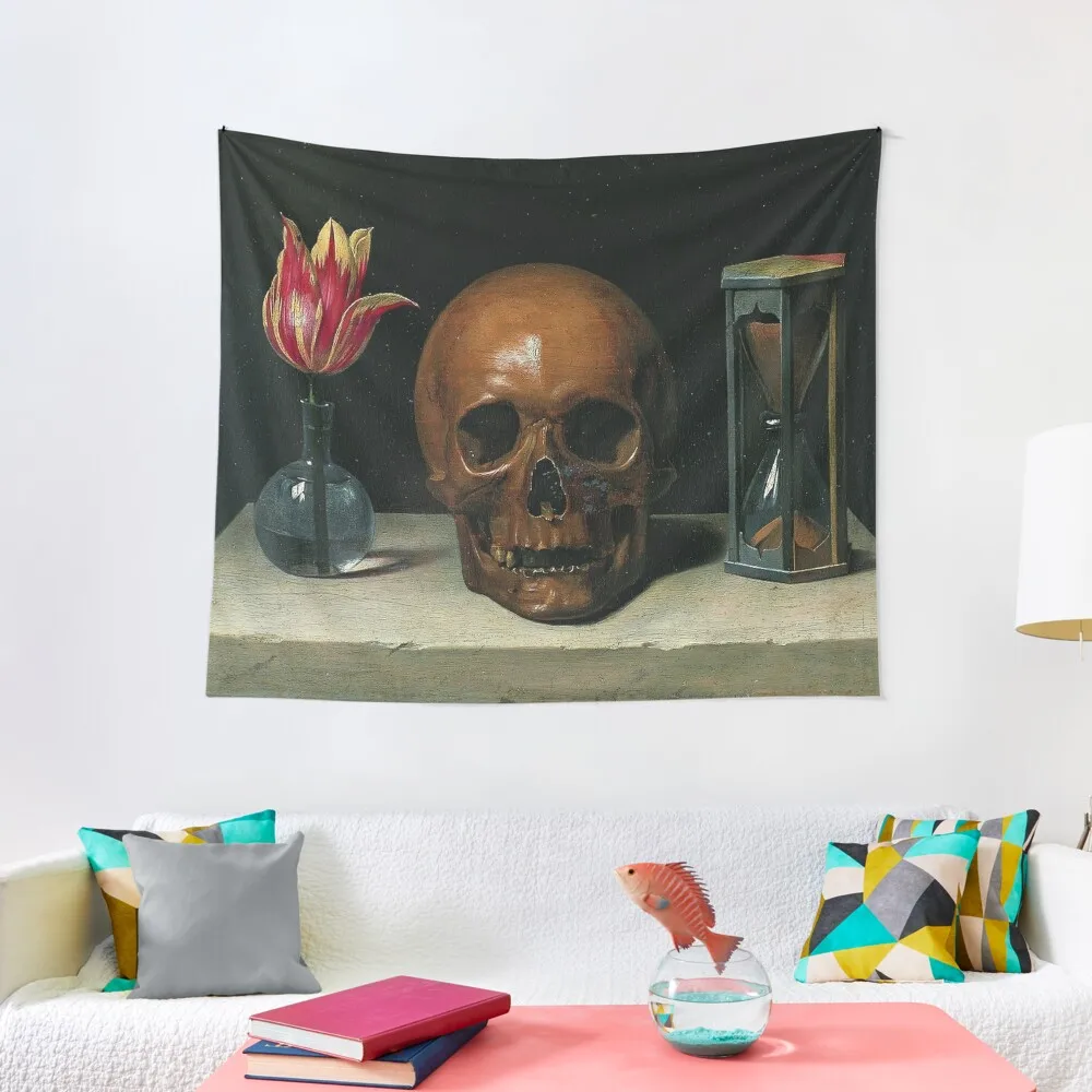 

Still-Life with a Skull - Philippe de Champaigne Tapestry Nordic Home Decor Wall Hanging Tapestry