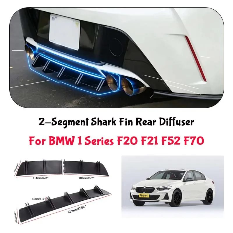 For BMW 1 Series F20 F21 F52 F70 Shark Fin Rear Diffuser Split Chassis Spoiler Auto Aerodynamic Parts Aerodynamic Modification