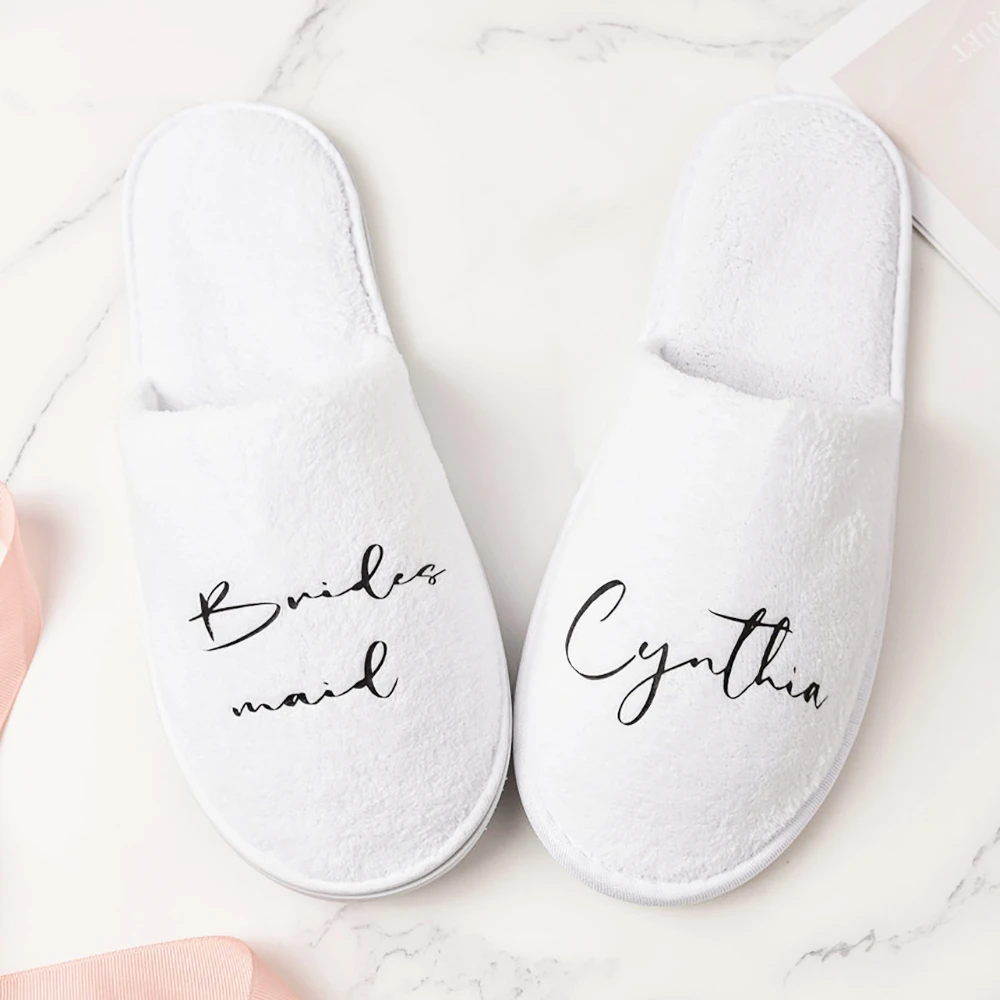 Personalized Wedding Slippers, Bachelorette, Bridal Shower, Proposal Party, Bridesmaid Slipper, Custom Wedding Gift