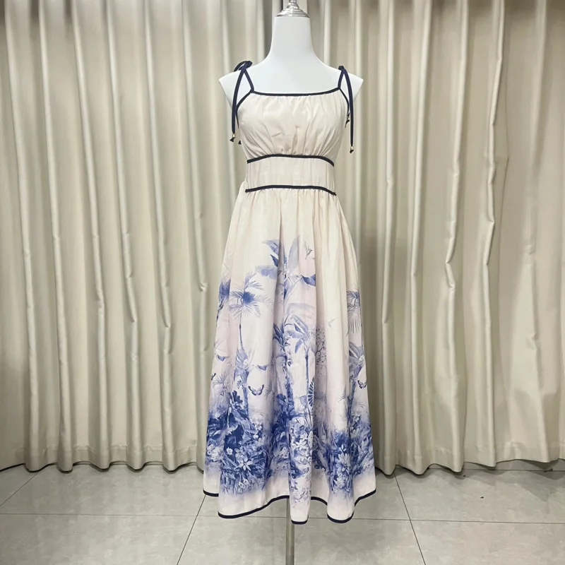 

Women's Dress Floral Linen Elegant Long Dresses Casual Vacation Beach Party Dresses Woman Clothing Summer Skirts for Women 2025