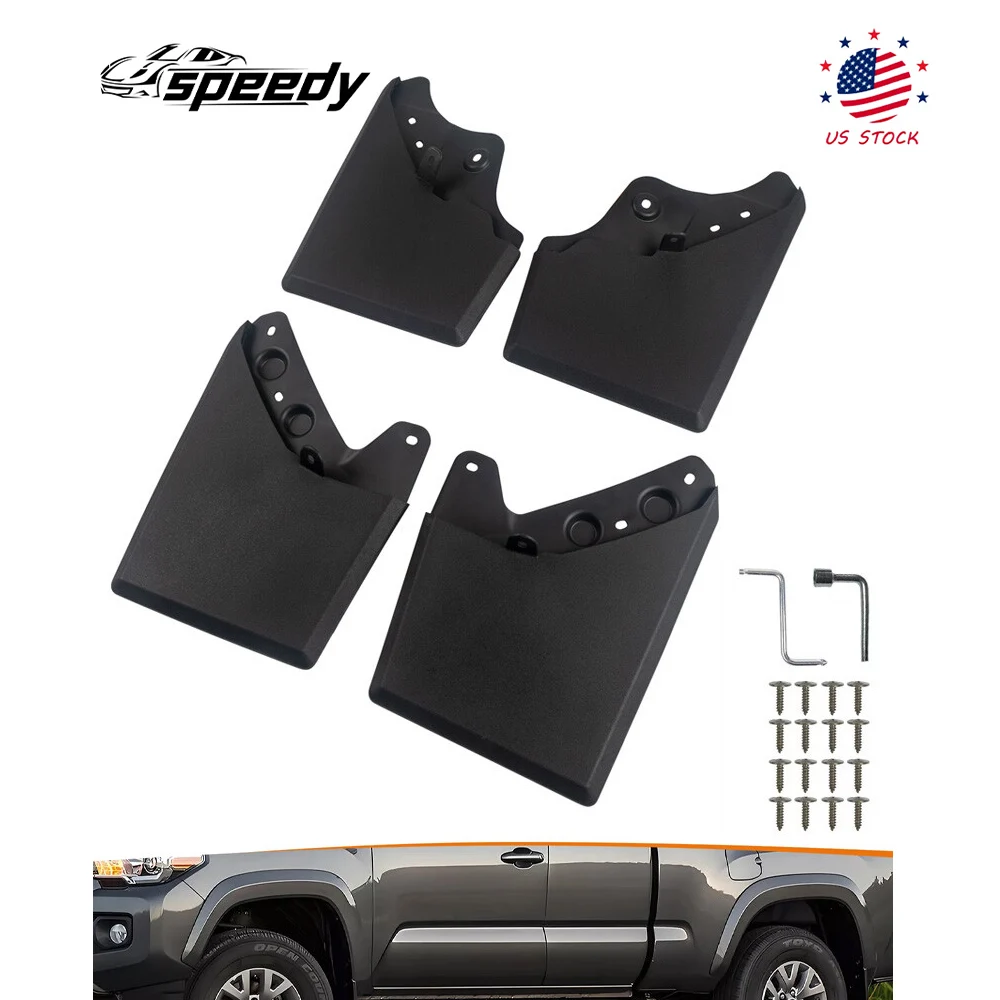 

4 шт. черные передние и задние брызговики брызговики для Toyota Tacoma 2024-2025