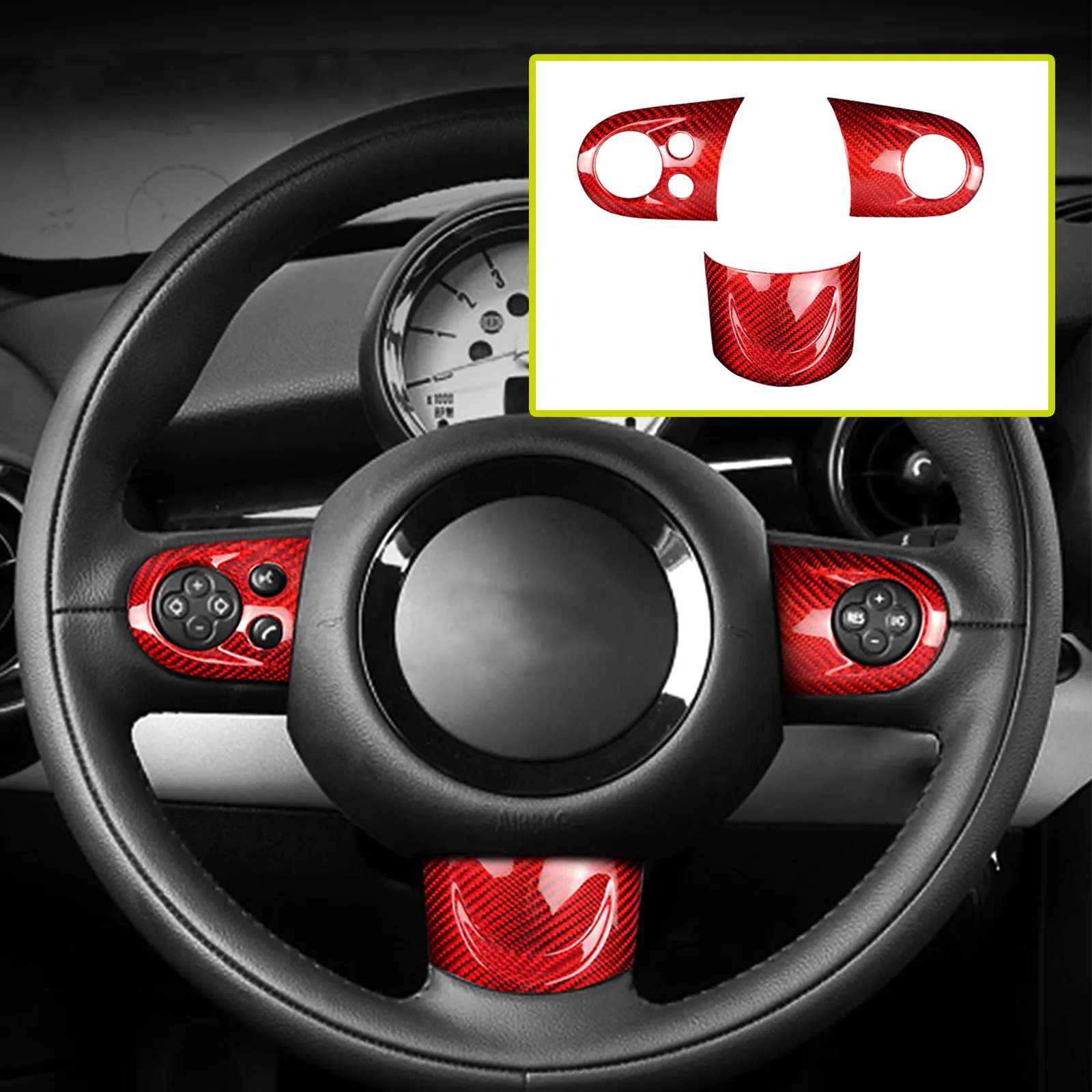 3pcs/Set Steering Wheel Button Cover Trim For BMW Mini Cooper Clubman R55 R56 R57
