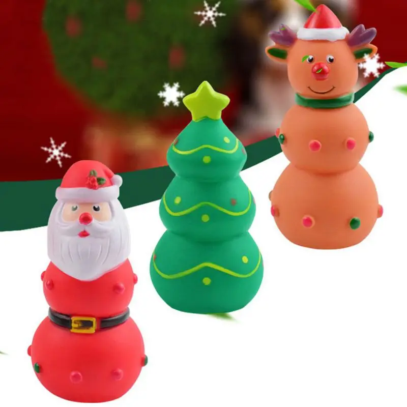 Pet Toys Christmas Tree Elk Deer Santa Claus Bite Resistant Grinding Teeth Cleaning Teeth Dog Toys Vocalization Dog Accessories