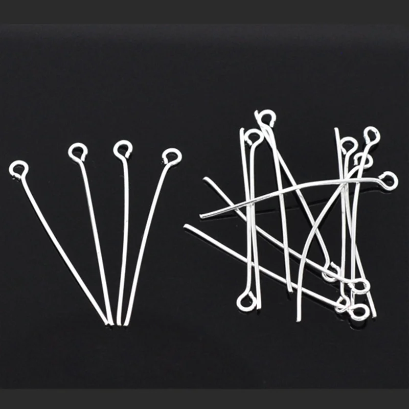 2000Pcs Silver Plated Alloy Eye Head Needles Pins Handmade 28mm