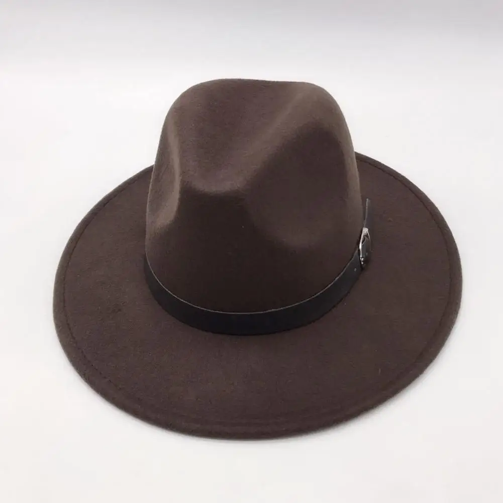 Classic British Fedora Hat Men Wome Orange Woolen Winter Felt Hats Fashion Jazz Hat Wholesale NEW 2024 Sun Hats Women Fedora Hat view 4