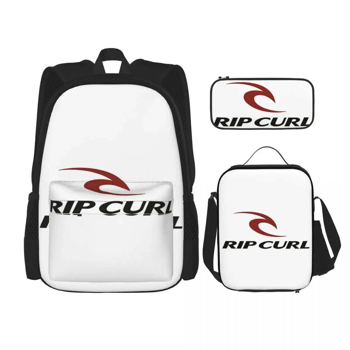 Rip Curl Surf Backpacks Boys Girls Bookbag Children School Bags Cartoon Kids Rucksack Lunch Bag Pen Bag Three-Piece Set