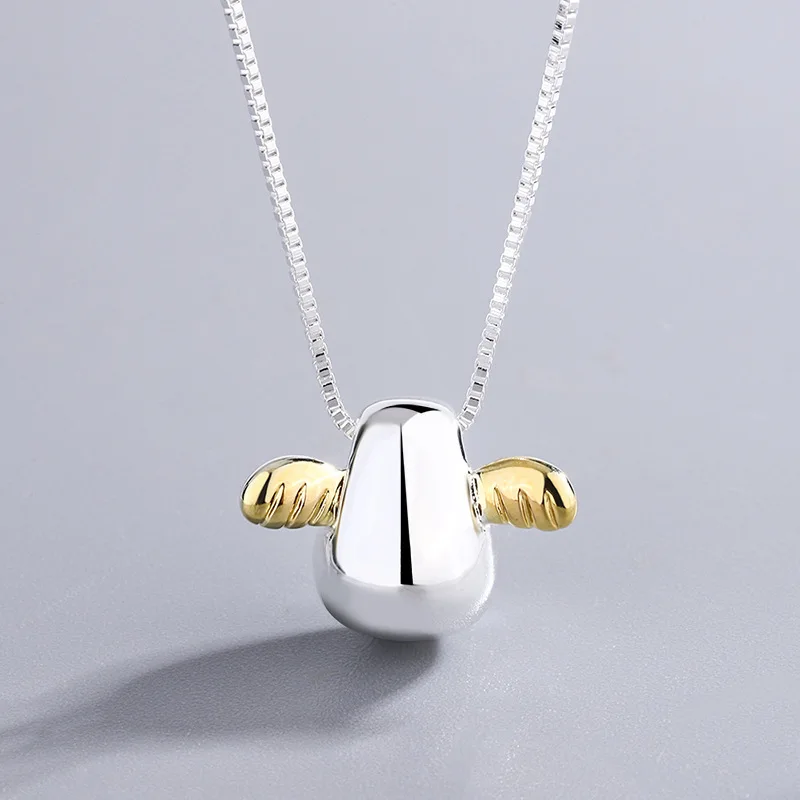 Neue Mode Großhandel Kreative Exquisite 925 Sterling Silber Schmuck Engel Ei Beliebte Weibliche Anhänger Halsketten XL083