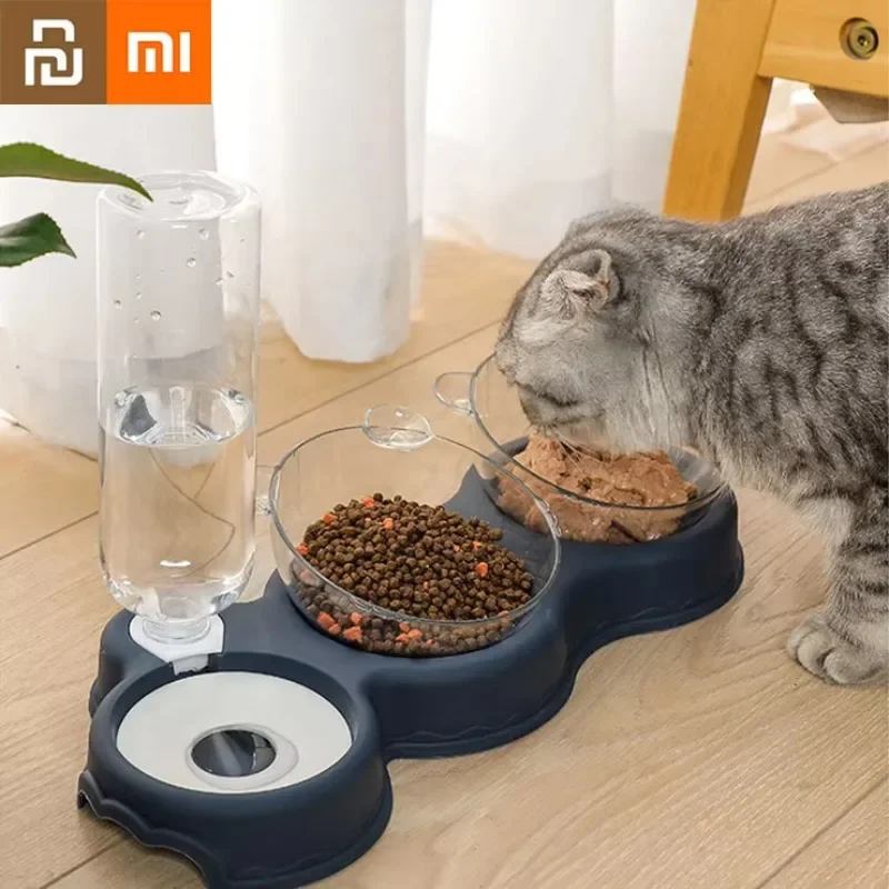 Xiaomi Pets Feeding Bowl Automatic Drinker Multifunctional Dual Use Three Bowl Anti Overturning Cats Dog Neck Guard Pet Supplies