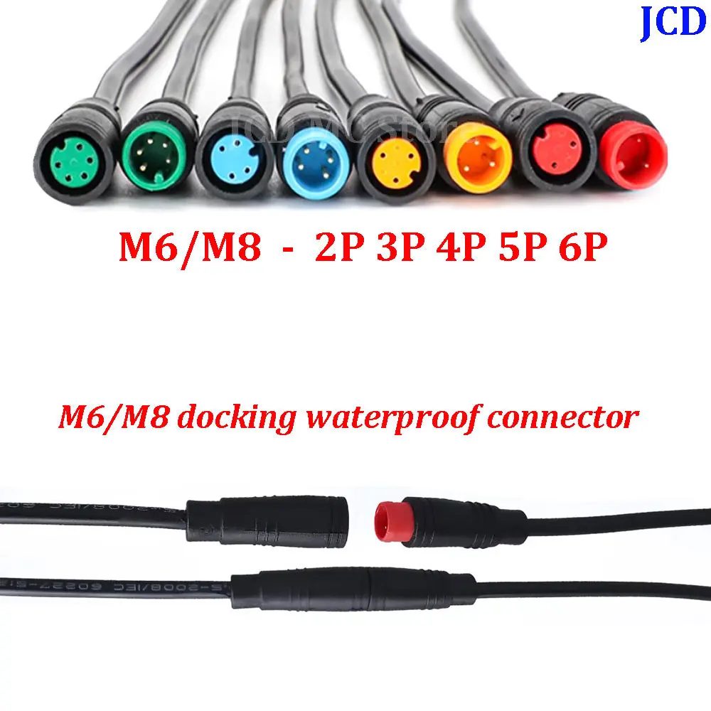 M6 M8 Julet Sensor Waterproof Electric Bicycle Butt Joint Plug  2 3 4 5 6 Pin Male Female Ebike Display Cable Connector