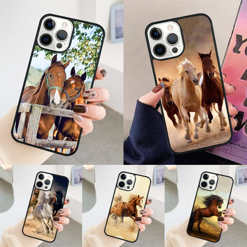 Animal Steed Horse phone case Cover For iPhone 14 15 16 Pro Max SE 2020 coque For apple 11 12 13 Pro Max Mini 7 8 Plus