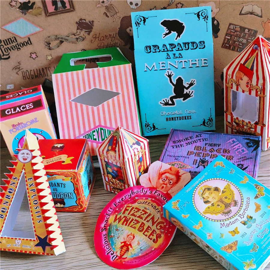 Harries Potter Gift Box Honey Duke Hand-cut Paper Packaging Bag Bibi Multi-flavored Beans DIY Handmade Party Gift Paper Box