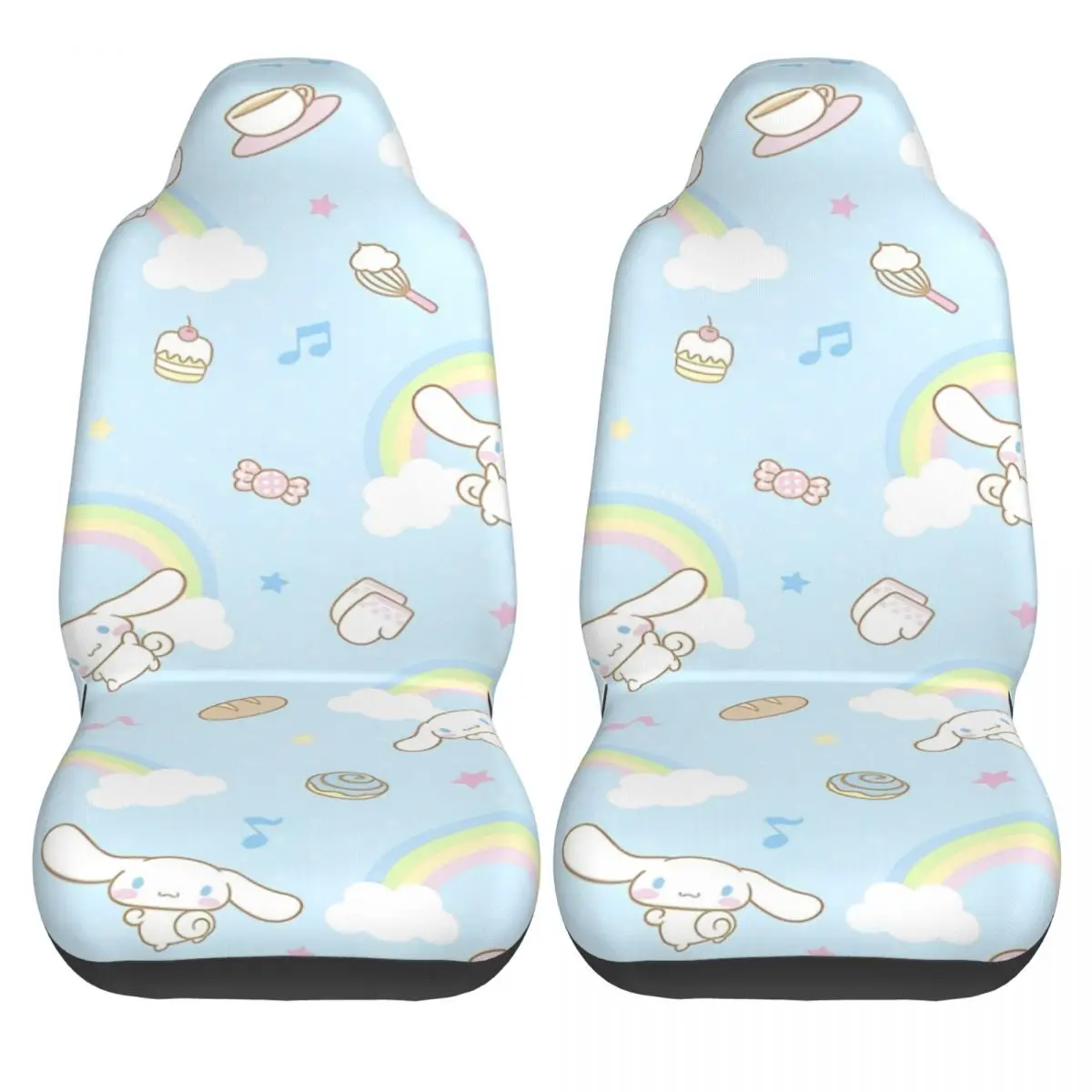 Cute Dog Cartoon Cinnamoroll Universal Car Seat Cover Off-Road For SUV Seat Covers Polyester Hunting