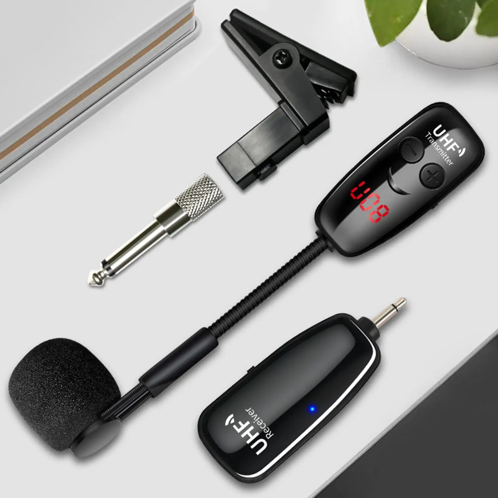 

Профессиональный беспроводной инструментальный микрофон UHF для саксофона, трубы, саксофона