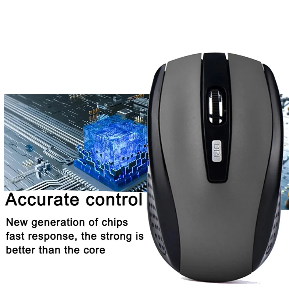 Mouse Wireless 2.4GHz RatonWireless Adjustable DPI 6 Button Optical Mouse with USB Receiver Computer PC Accessories