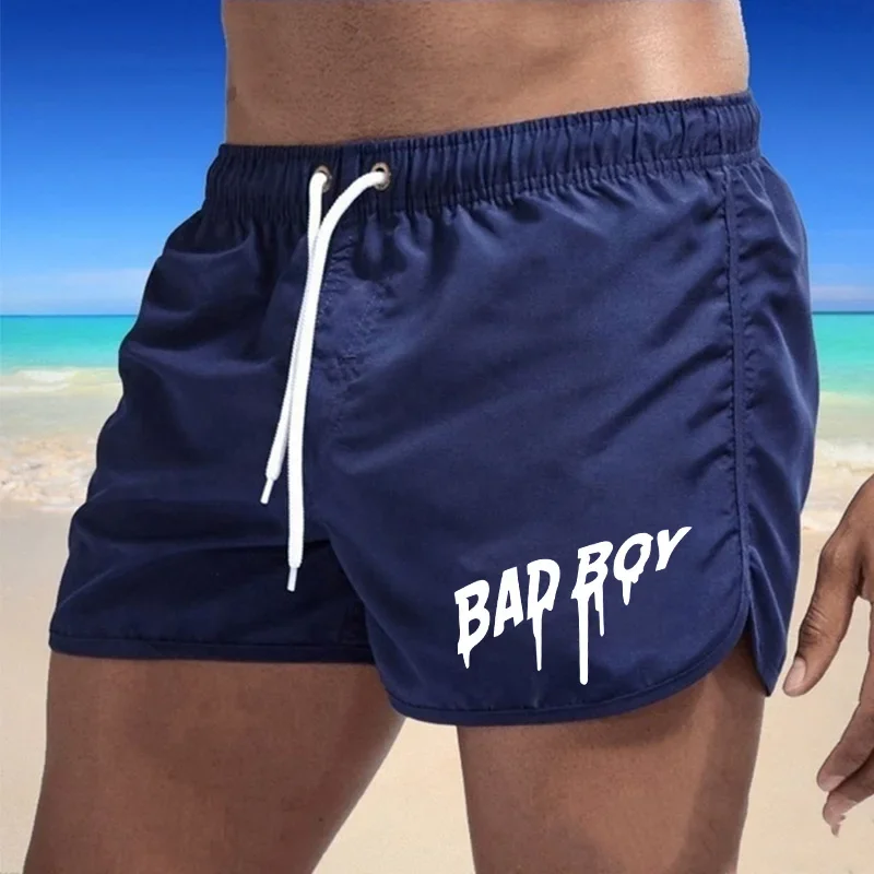 

Elastic Waist Drawstring Board Shorts 2026 Summer Men's Swim Trunks Quick Dry Breathable Beach Men Shorts For Vacation Surfing