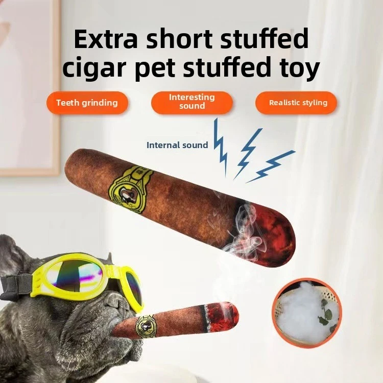 

New Pet Toys Dog Cat Simulation Plush Toys Gnawing Teeth Cigar Shape Pet Products ForTeeth Grinding and Cleaning