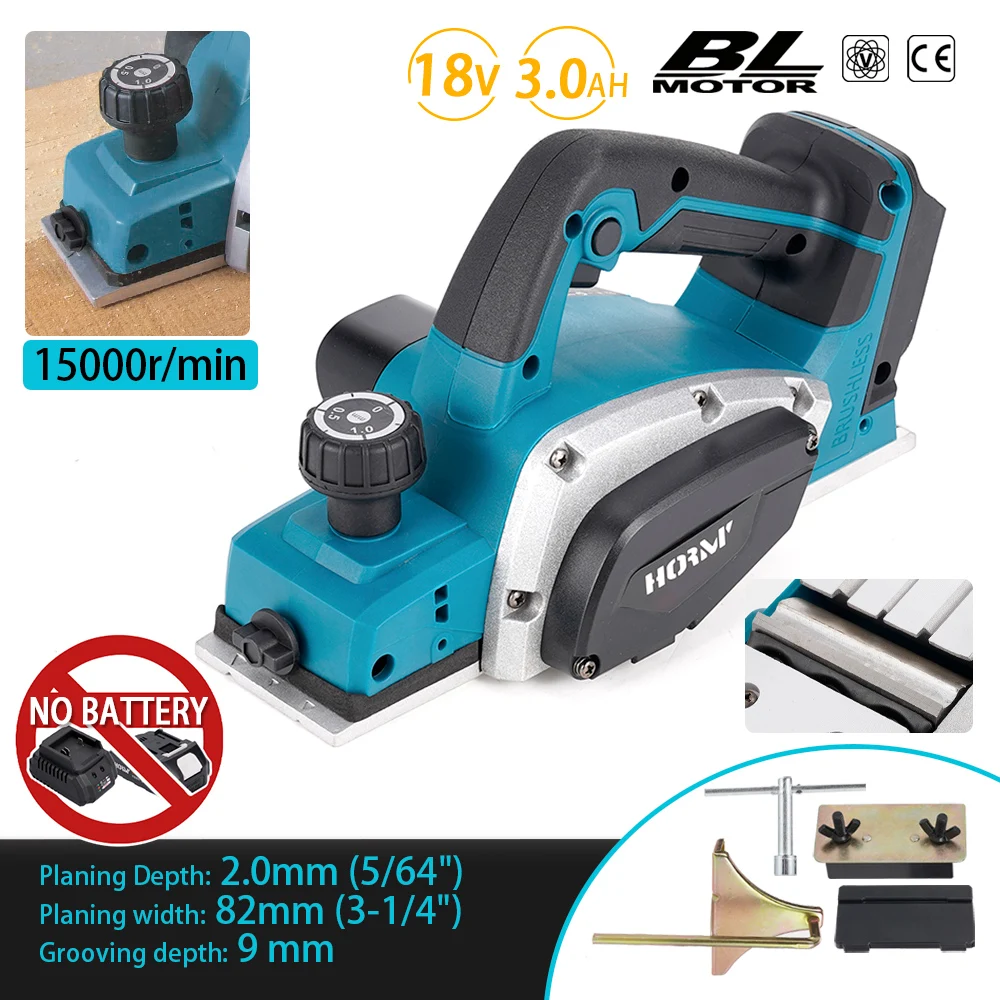 Brushless Electric Planer 15000RPM Cordless Electric Router Trimmer Home DIY Furniture Woodworking Tool For Makita Battery