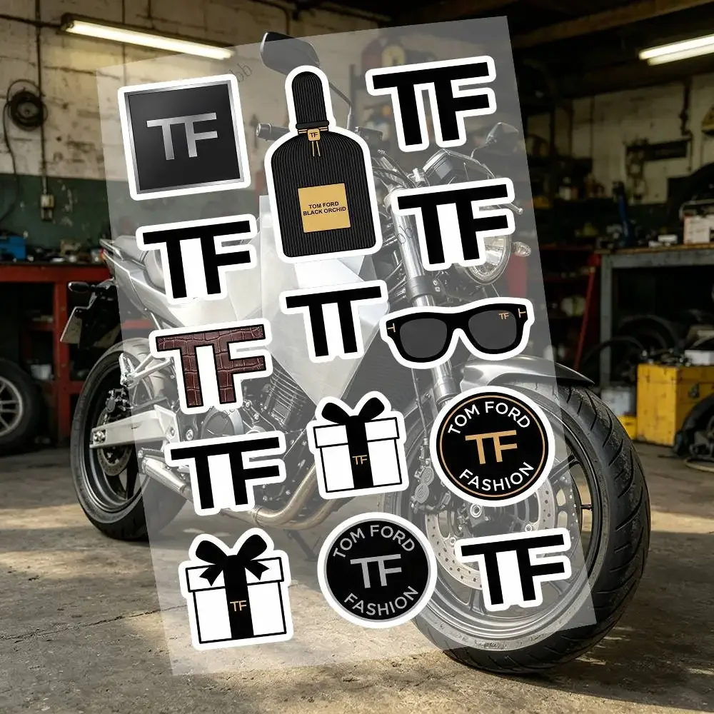 T-Tom F-Ford Reflective Motorcycle Stickers, 3M Safety Warning At Night In The Dark Scooter Helmets
