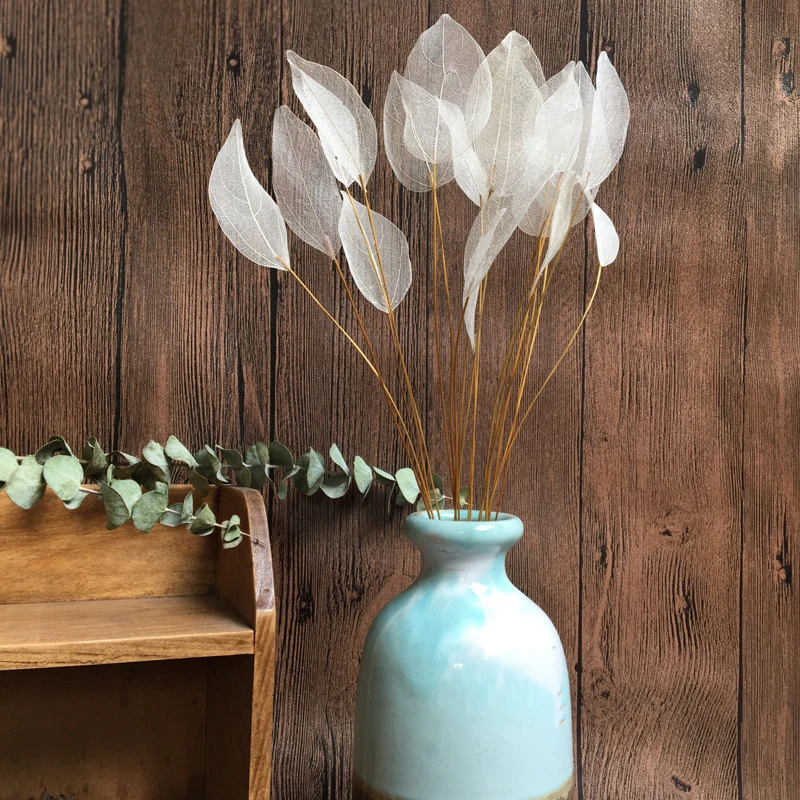 Heimdekoration, Lucency-Blätter, natürliche Blattader, unsterbliche künstliche Blumen, Hochzeit, Tischdekoration, Drahtstiel – Detail 30