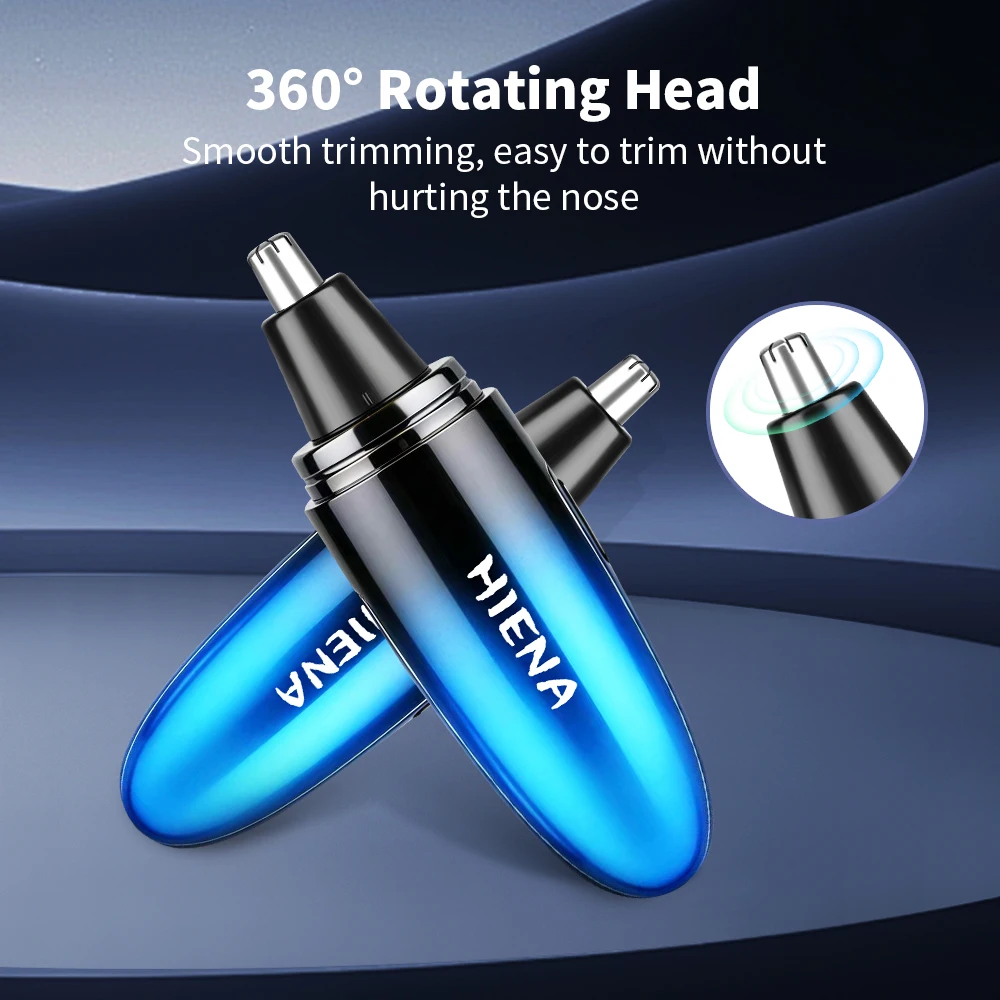 HYN-B006 Cordless Nose Hair Trimmer Gradient Color Electric Ear Haircut Machine 360° Rotating Head Mini Nose Trimmer For Men