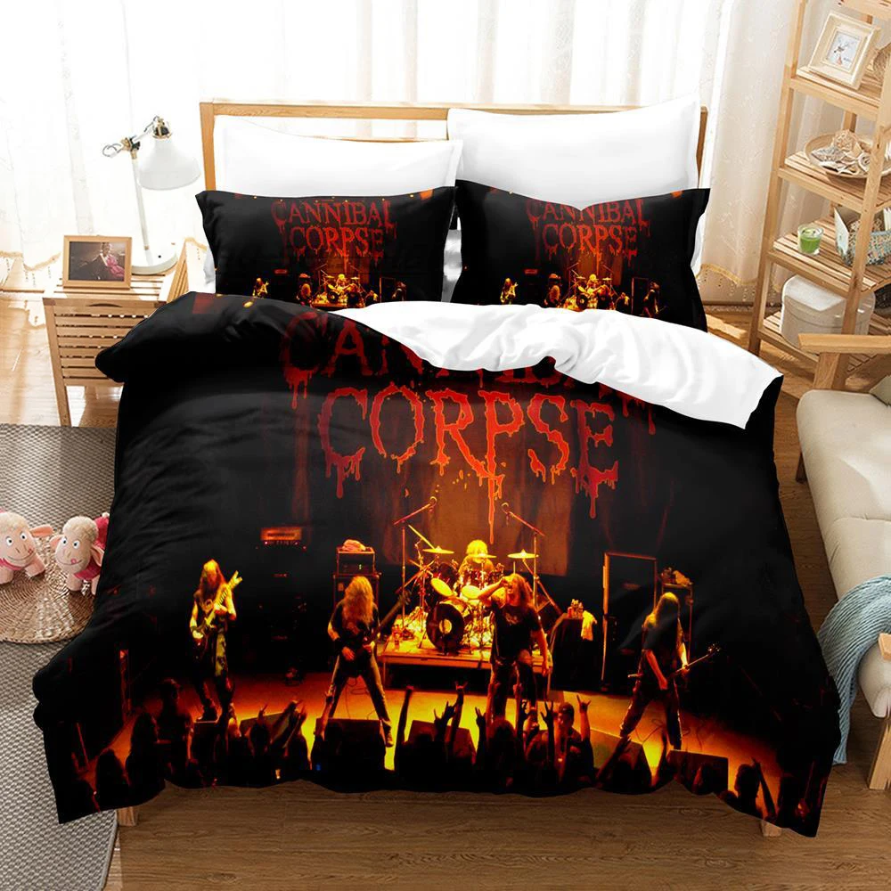 CANNIBAL CORPSE Single Double 3D Printed Bedding Set for Boys Bedroom Queen King Size Duvet Cover Bed Set Quilt Cover Pillowcase