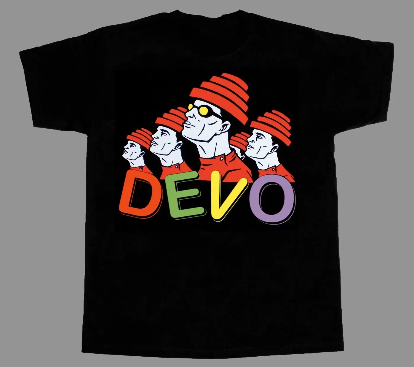 Vtg DEVO BAND Rock Band Cotton Black All Size Unisex Shirt BL242