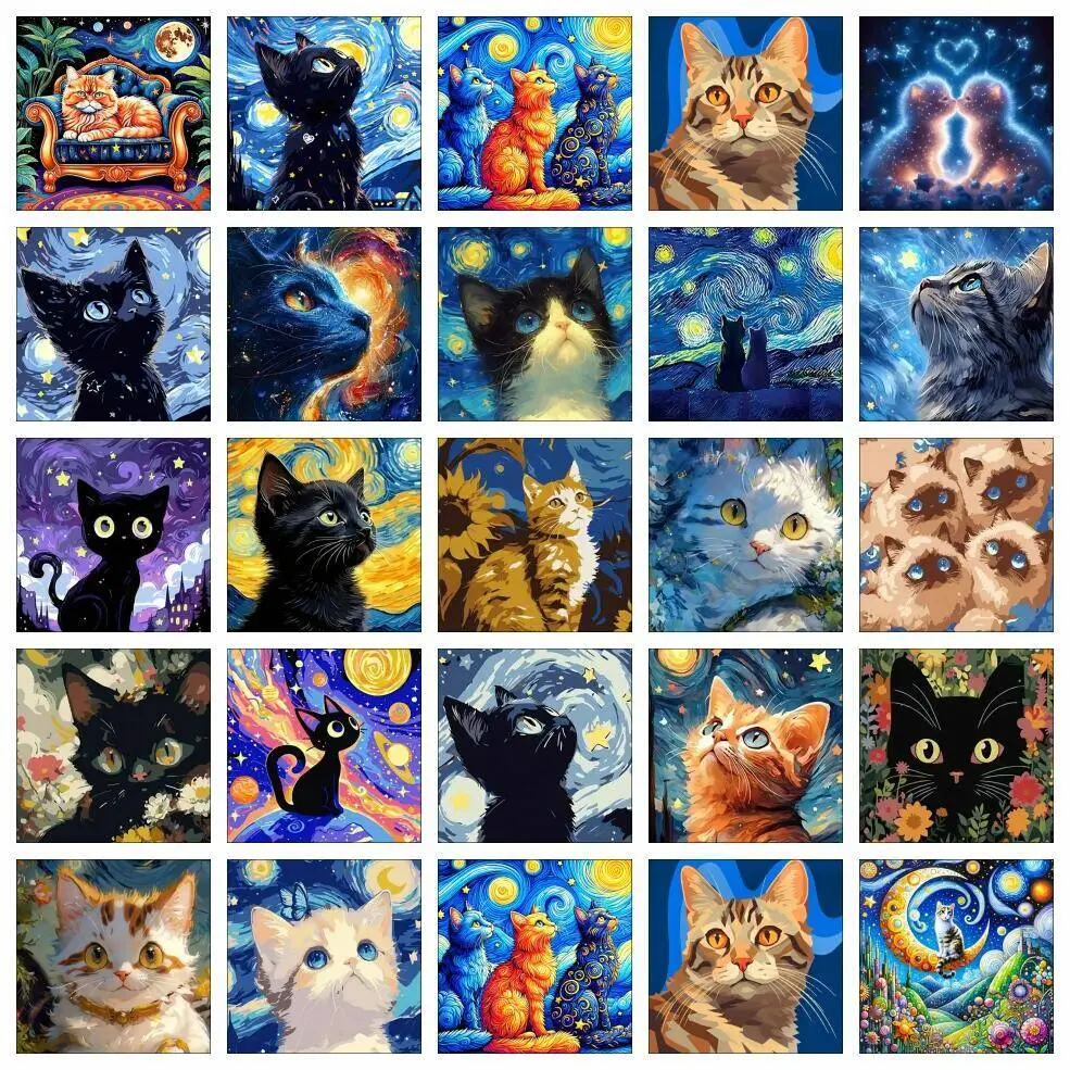 5d pintura diamante gato preto animal fotos céu estrelado artesanato kits de pintura europa arte strass decoração para casa diy gosta presentes