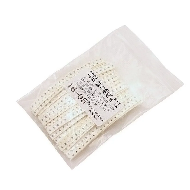 

660pcs 0603 SMD Resistor Kit 33 Values x 20pcs 1% Tolerance Chip Resistor Assortment