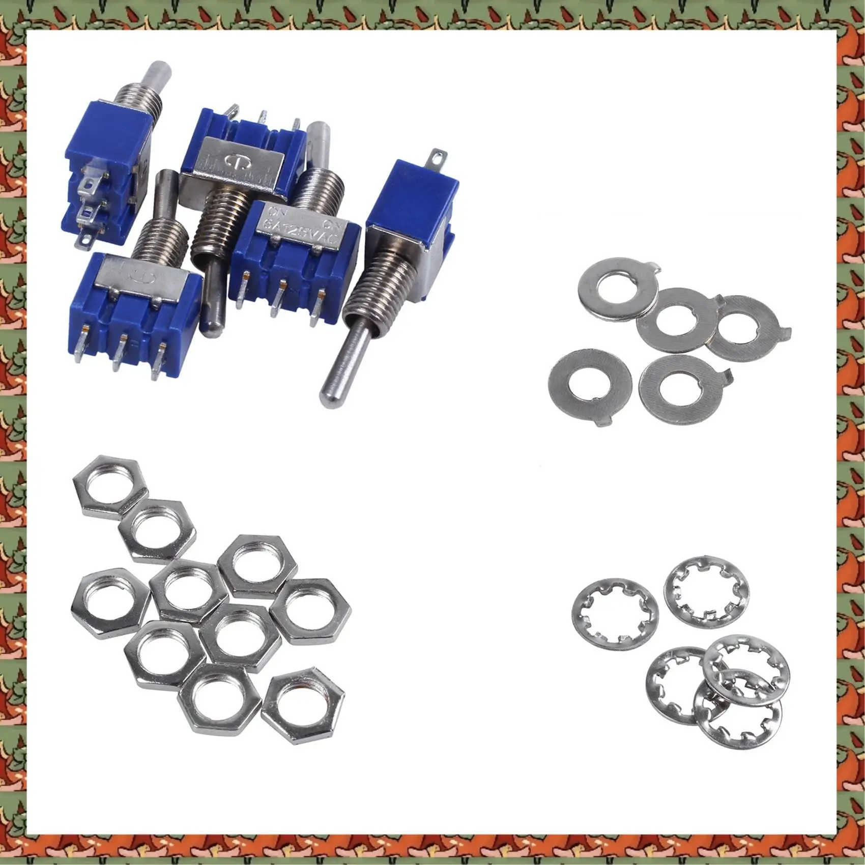 

ABLQ 15 шт. AC 3A/250 В 6A/125 В ON/ON SPDT Mini 2-позиционный тумблер с фиксацией