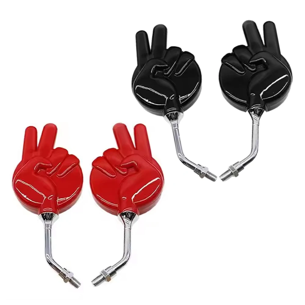 

2PCS Motorcycle Victory Gesture Side Mirrors For Various Motorcycle Using Standard 10 mm Side Mirror Screws Universal Accessorie