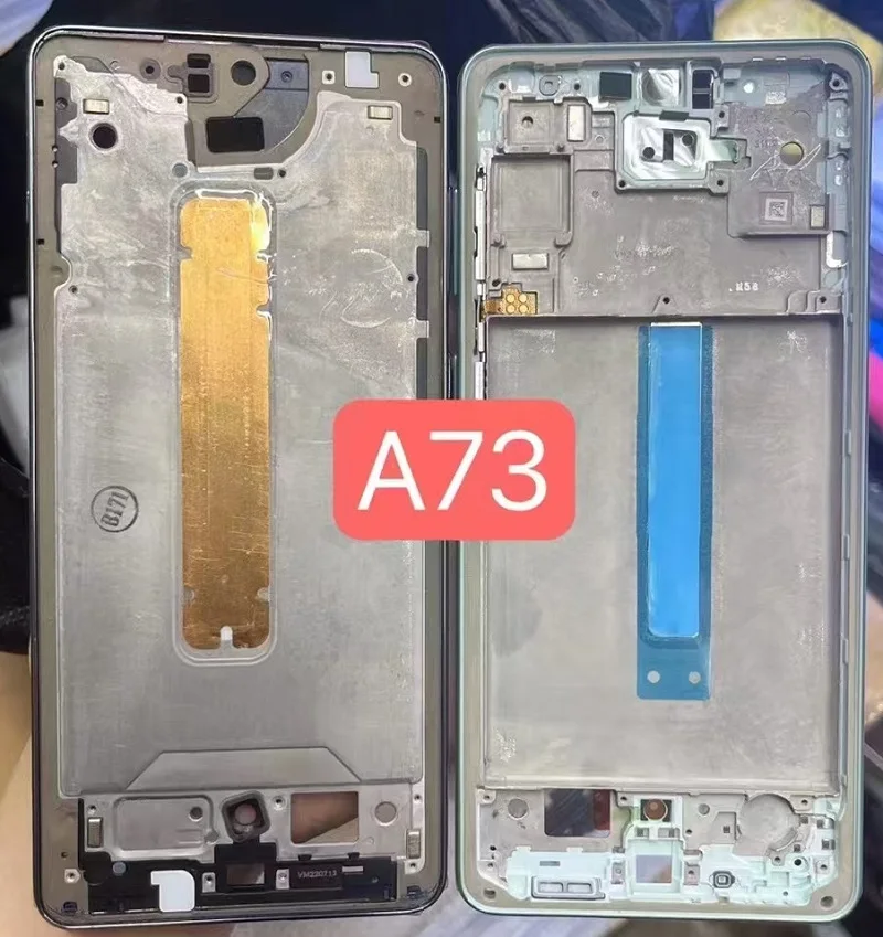 

A736 Middle Frame For Samsung Galaxy A73 5G Front Housing Board LCD Bezel Repair Spare Parts + Side Buttons