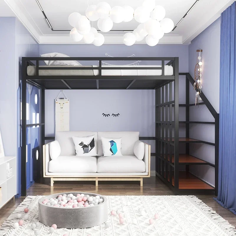 

#v Tower style bed, duplex second floor bed, apartment, elevated , energy-saving space, table, single upper floor, loft