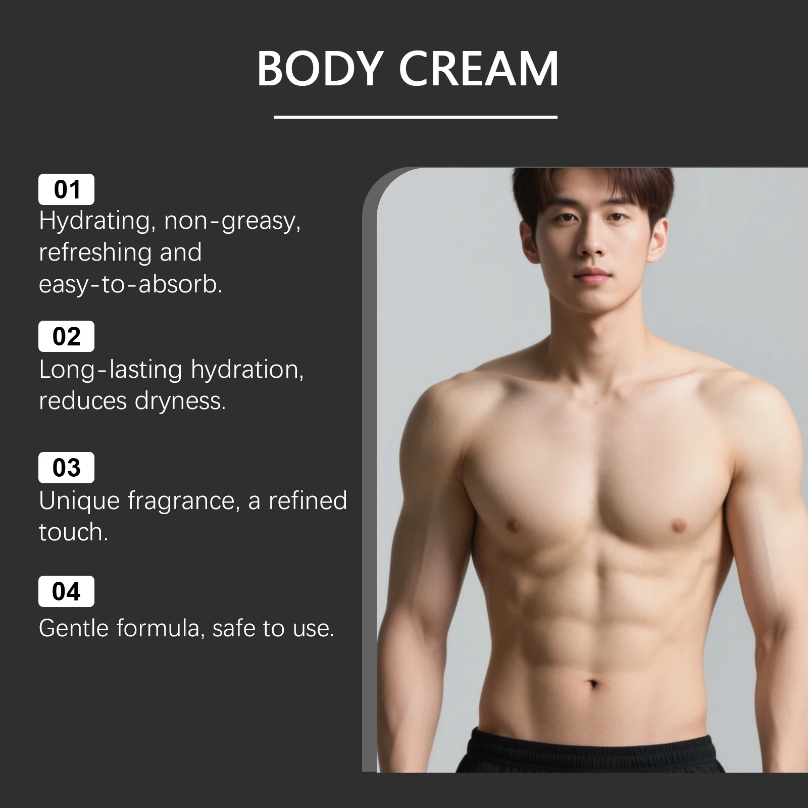 كريم الجسم المعطر للرجال من إيست مون، مستخلص خشب الصندل، غير دهني، سريع الامتصاص، يحسن مرونة نسيج البشرة الجافة #2