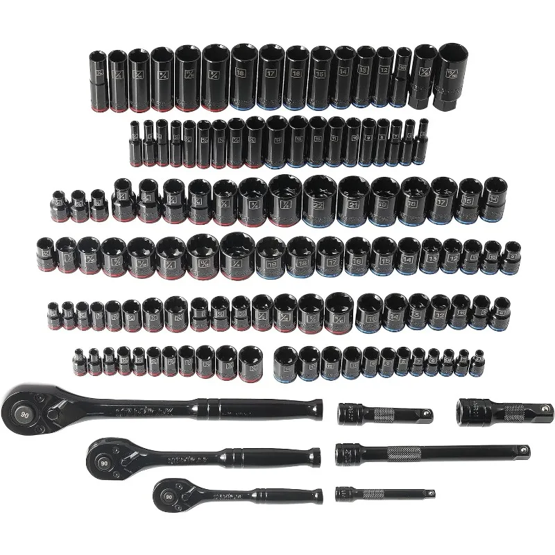 Conjunto de ferramentas mecânicas TRUE MECHANIC de 303 peças, chave de catraca 120T, profissional, SAE/métrica