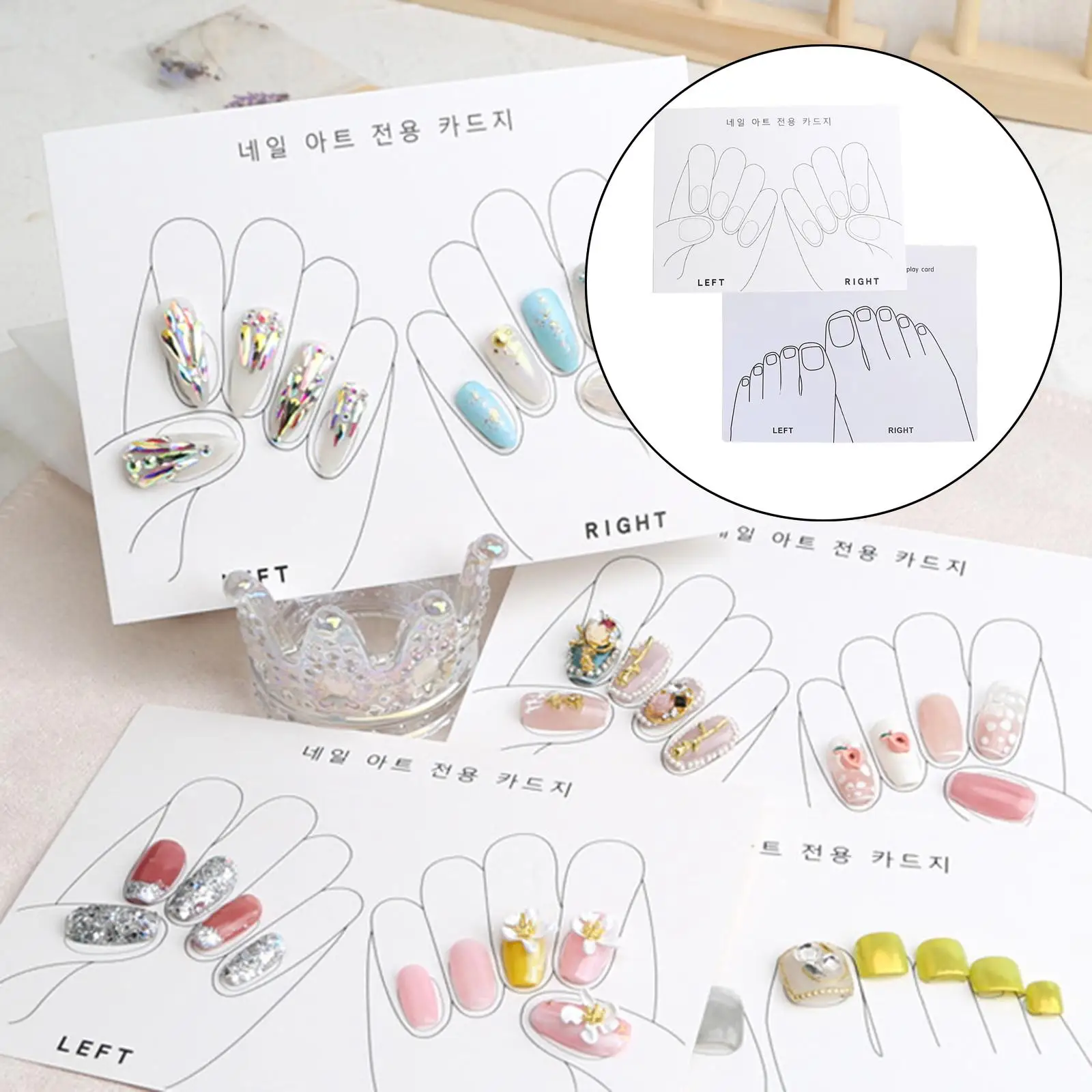 10pcs Nail Art Display Card DIY for Nail Art Accessory Nail Art Photo Props