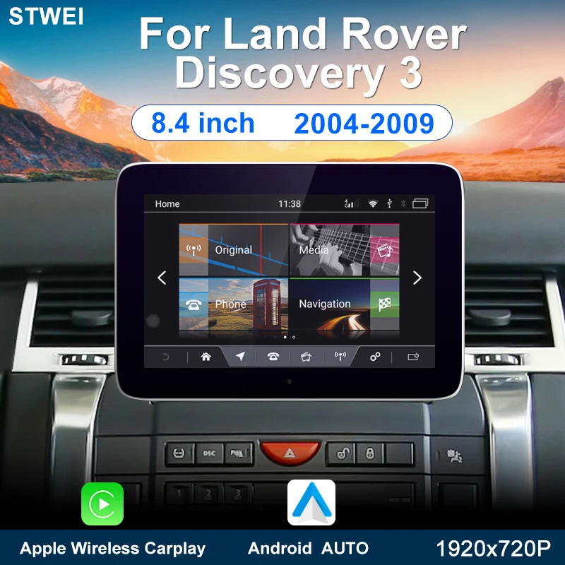 

Автомагнитола для Land Rover Discovery 3 2004-2009 Android13, мультимедийный проигрыватель, видео, стерео, GPS-навигация, 8,4-дюймовый беспроводной Carplay